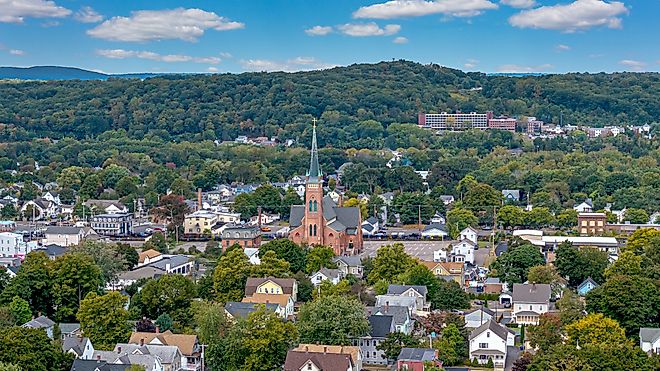Aerial view of Wallingford, CT. 