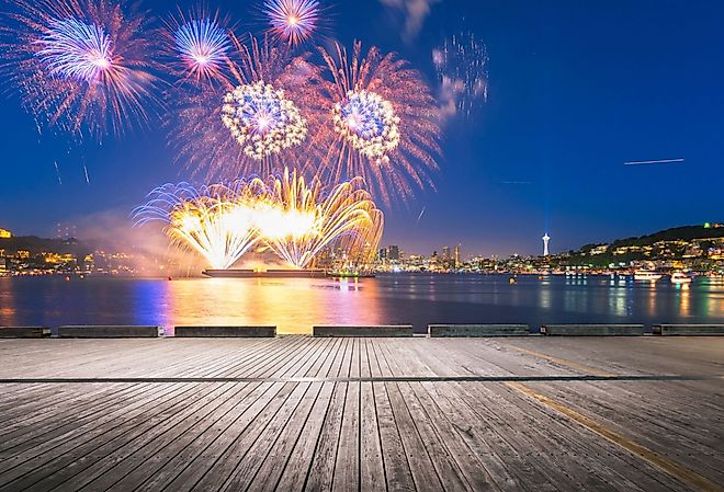 4th of July fireworks over Puget Sound. 