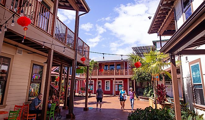 Koloa Village shopping center in Koloa, Hawaii. Editorial credit: bluestork / Shutterstock.com.