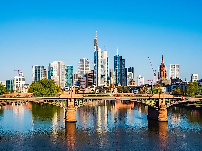 Skyline of Frankfurt, Germany.