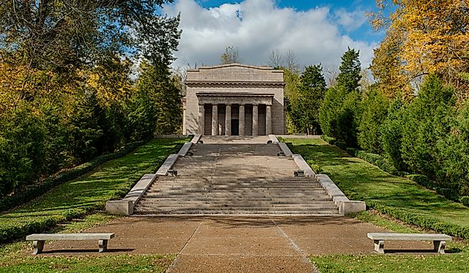 The first Lincoln Memorial building (1911) at Abraham Lincoln Birthplace National Historical Park in Hodgenville, Kentucky.