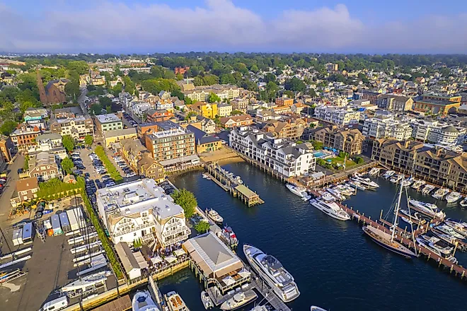 Aerial view of Newport, Rhode Island.