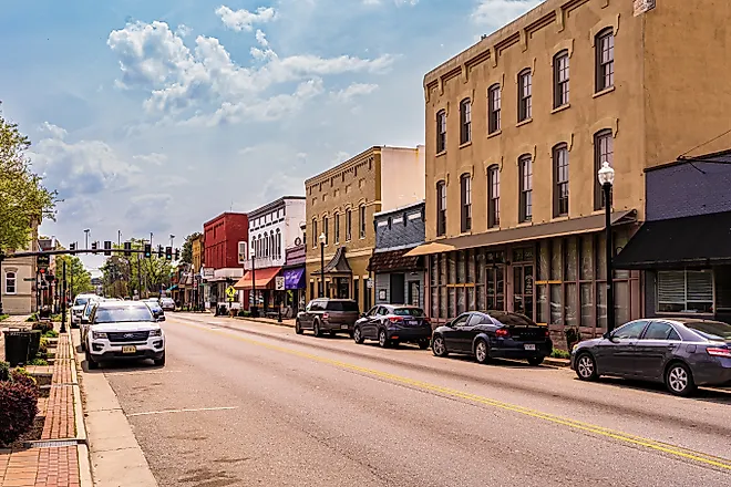 Main Street Emporia on a Cloudy Day in April. Editorial credit: Wileydoc via Shutterstock.com
