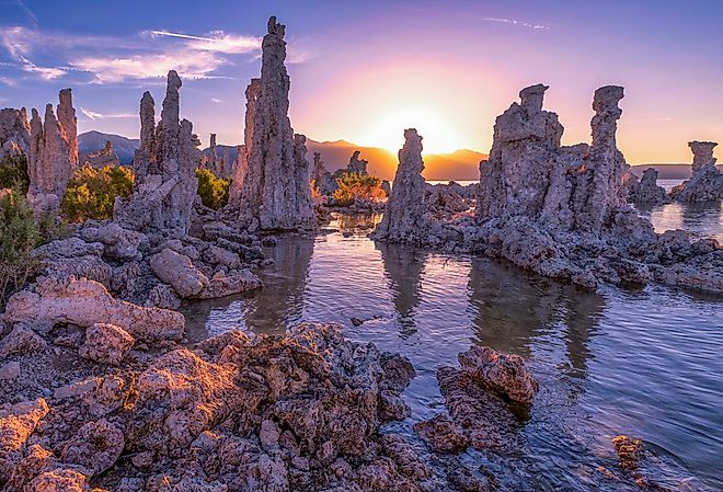 Tufa Towers at sunrise, Mono Lake, California.
