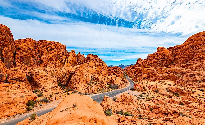 Valley of Fire Road through Valley of Fire State Park in Nevada.
