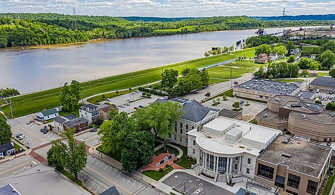 The bird's eye view of Dearborn Circuit Court Clerk Lawrenceburg, Indiana, United States