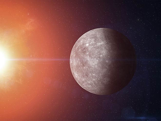 View of planet Mercury from space.