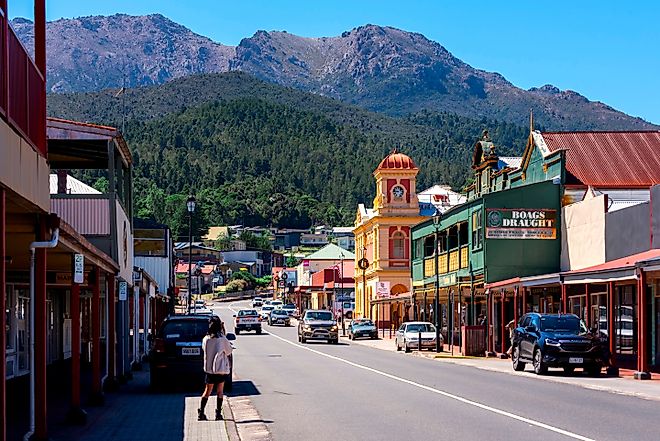 Downtown Queenstown, Tasmania, Australia. Image credit: Willowtreehouse / Shutterstock.com