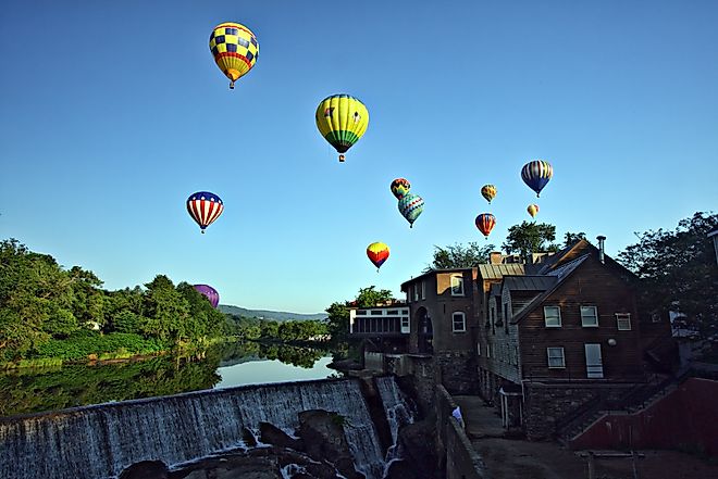 Editorial Photo Credit: Denise LeBlanc via Shutterstock. Quechee VT Hot Air Balloon Festival