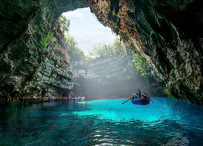 Melissani lake on Kefalonia island, Greece