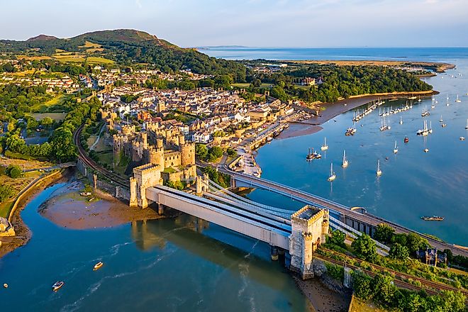 Aerial view of Conwy, Wales.