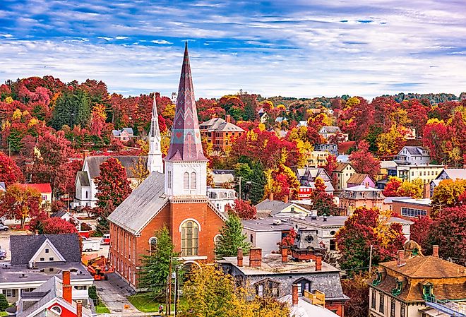 Gorgeous fall colors in Montpelier, Vermont.