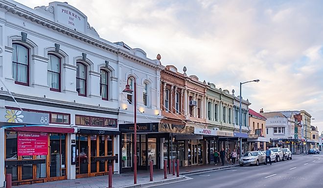 Sunset over city center of Launceston, Australia. Editorial credit: trabantos / Shutterstock.com