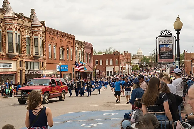 Celebration parade of 89er Day in Guthrie, Oklahoma. Image credit: Andreas Stroh / Shutterstock.com.