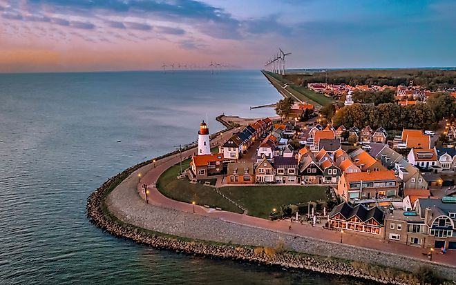 Aerial view of Urk, the Netherlands.