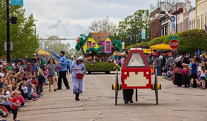  Tulip Time Festival Parade in Pella. Editorial credit: yosmoes815 / Shutterstock.com.