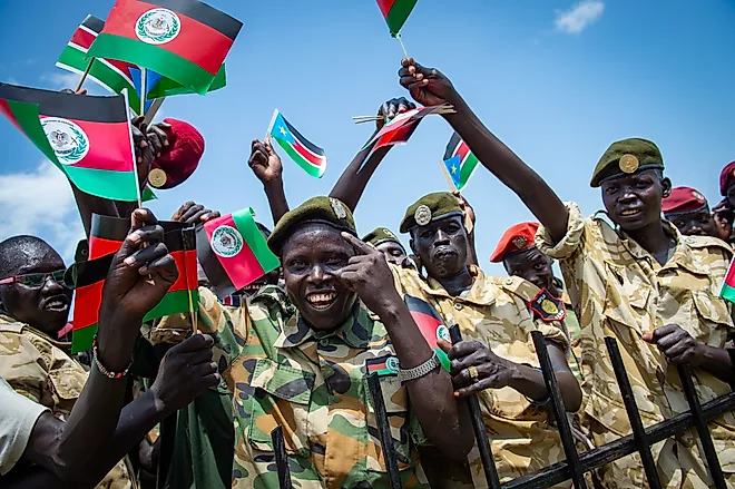 Celebrations to commemorate South Sudan's independence in Juba, South Sudan. Via Shutterstock / Richard Juilliart
