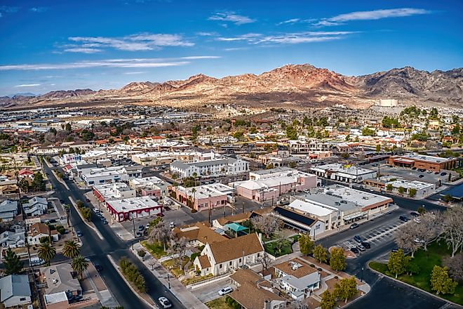 Aerial view of Boulder City in Nevada.