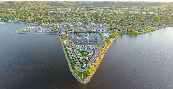 Lake City, Minnesota, on Lake Pepin, a naturally occurring lake on the Mississippi River.