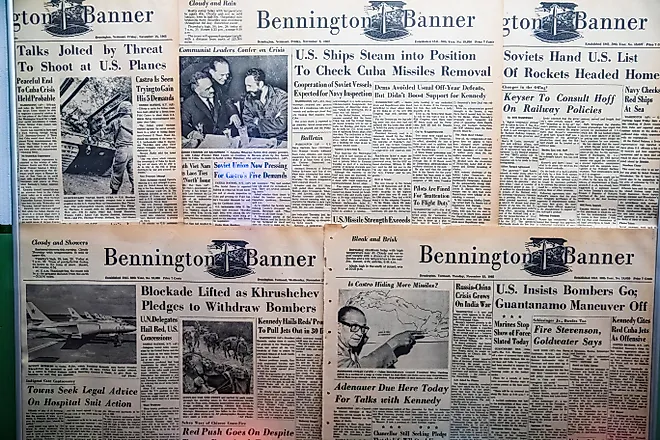 Bennington Banner during the Cuban Missile Crisis Editorial credit: Karolis Kavolelis / Shutterstock.com