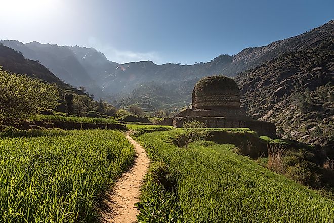 Route to the newly discovered Buddhist Stupa in Barikot, Swat Valley, Pakistan