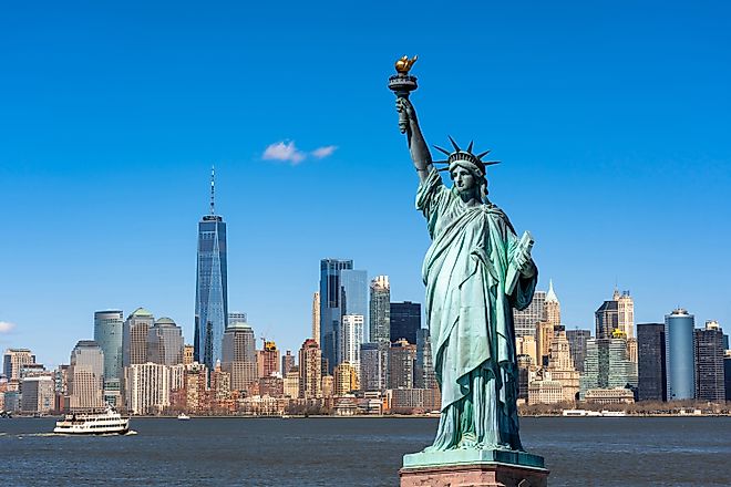 The Statue of Liberty in New York.
