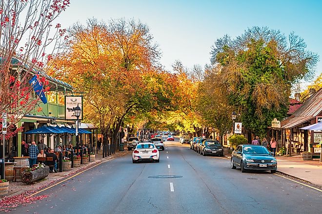 The beautiful downtown of Harhndorf, South Australia.