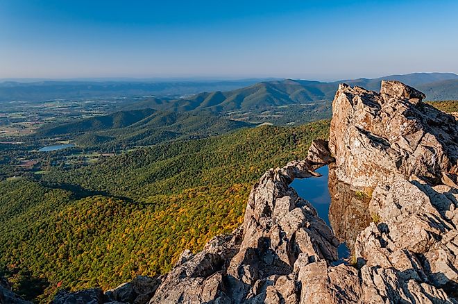 The spectacular view of the Little Stony Man Mountain, Shenandoah National Park, Virginia.