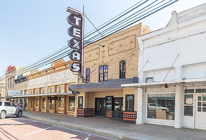  Texas Theater in Downtown Ballinger, Texas. Image credit Renegomezphotography, CC BY-SA 4.0 <https://creativecommons.org/licenses/by-sa/4.0>, via Wikimedia Commons
