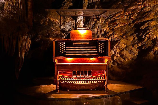 Close-up of the Great Stalacpipe Organ in Virginia. Editorial credit: Big Blink Creative / Shutterstock.com