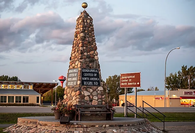 The Geological Center of the United States obelisk in Rugby, North Dakota. Image credit Dirk Wierenga via Shutterstock.com