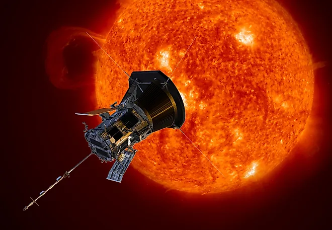 NASA's Parker Solar Probe. Credit: NASA/Johns Hopkins APL/Steve Gribben, Public domain, via Wikimedia Commons