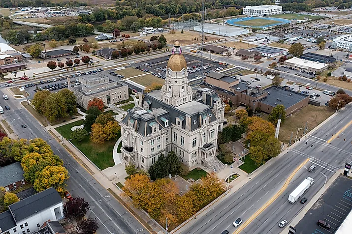 Terre Haute, Indiana Aerial imagery of the courthouse.