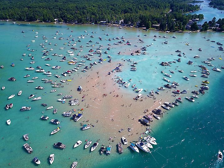 Torch Lake sandbar.