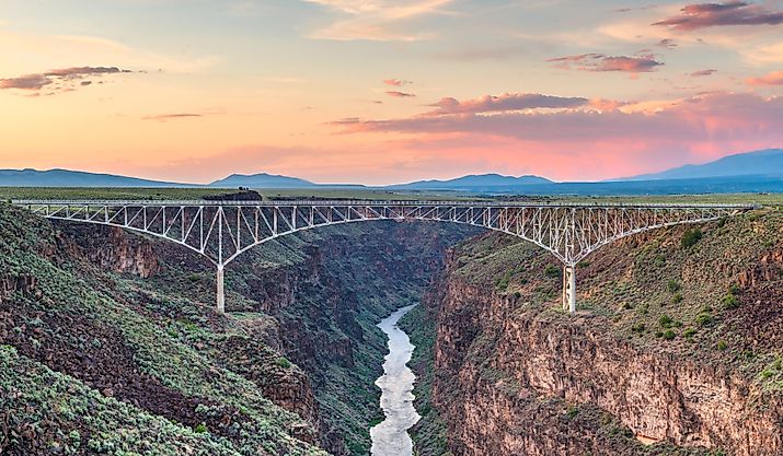 The Rio Grande Gorge Bridge overlooking the Rio Grande.