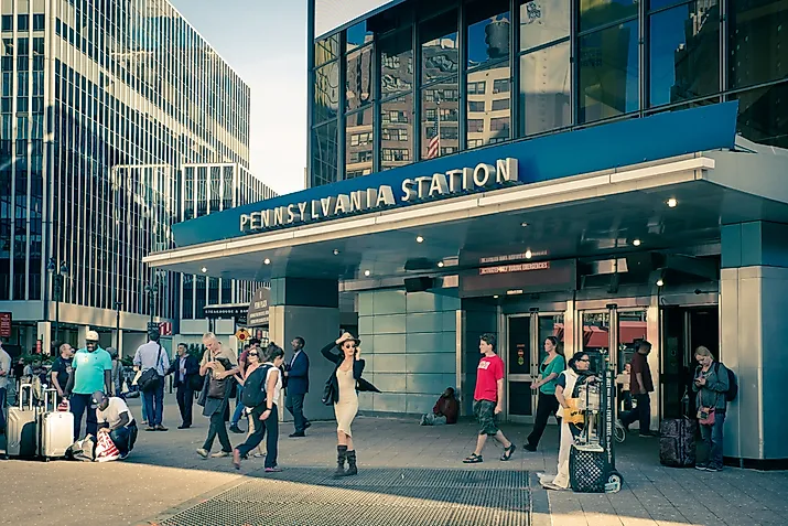 Penn Station is the busiest railway station in the US by passenger volume. Editorial credit: littlenySTOCK / Shutterstock.com.