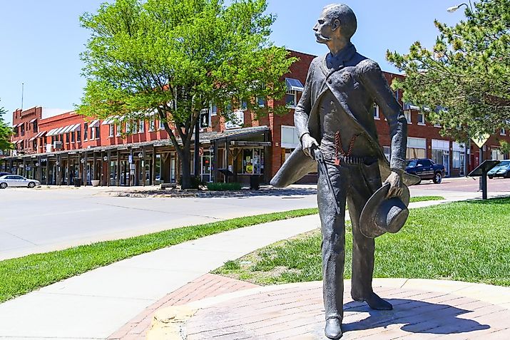 Bronze sculpture of Wyatt Earp in Dodge City, Kansas. Image credit Michael Rosebrock via Shutterstock