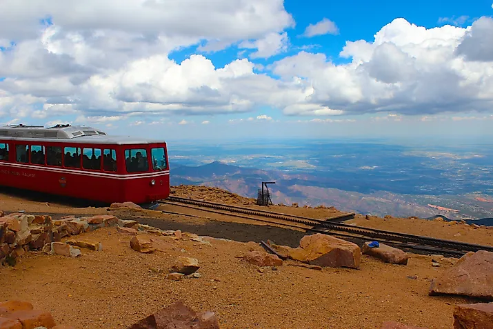The scenic Pikes Peak Cog Railway ride.
