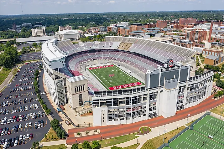 : Aerial view of Ohio Stadium. Editorial credit: Grindstone Media Group / Shutterstock.com