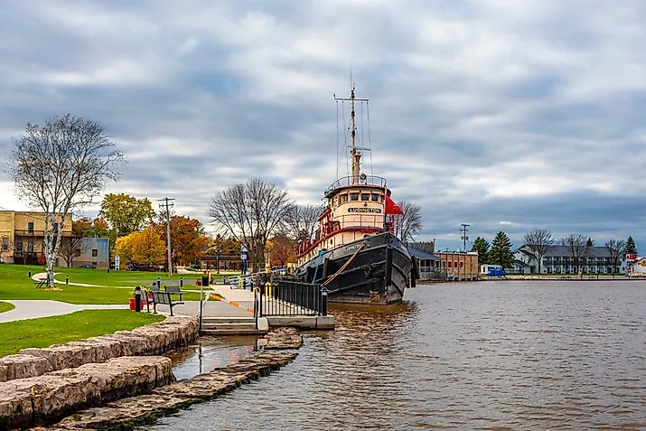 Kewaunee, WI: Kewaunee Town harbour view in Wisconsin of USA