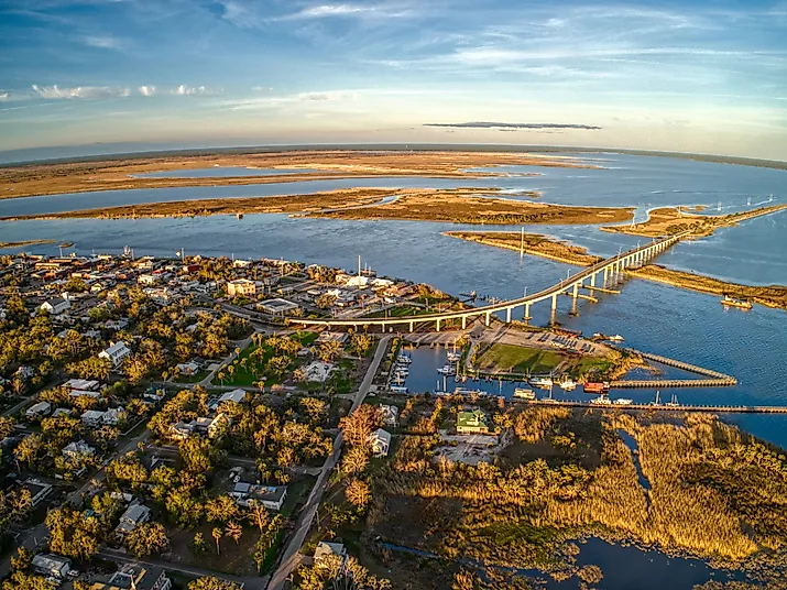 An exterior view of the Indian Pass Trading Post famous for it's oysters near Apalachicola Florida