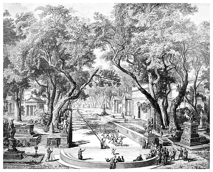 Illustration showing the ancient city of Sparta.