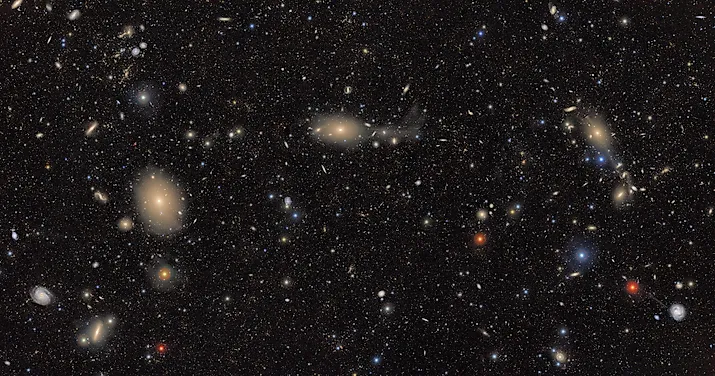 A survey of the sky captured by the Rubin Telescope.