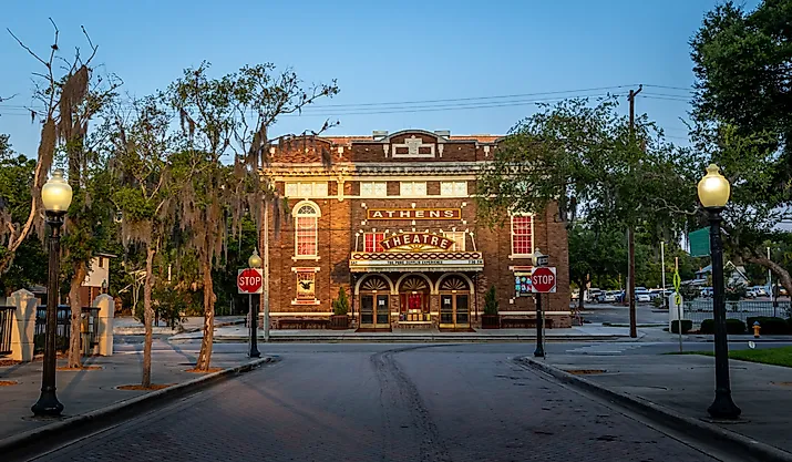 Athens Theatre in the historic small town of DeLand, Florida. Image credit SR Productions via Shutterstock