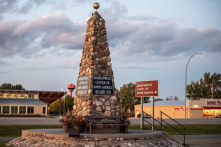 Geological Center of the United States Obelisk, Rugby, North Dakota. Image credit Dirk Wierenga via Shutterstock