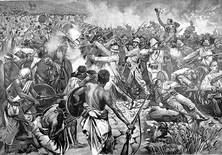 The Battle of Adowa, The Last Rally of General Dabormida. Illustration for The Graphic