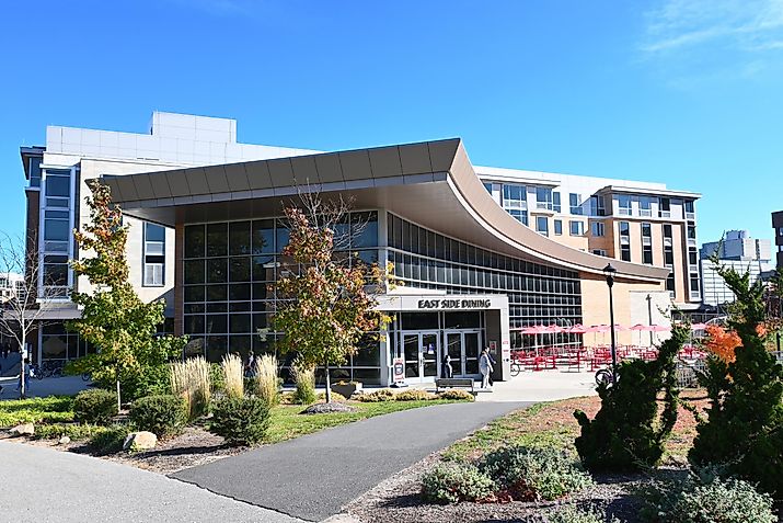 STONY BROOK, NEW YORK - 21 OCT 2022: East Side Dining provides a variety of food , including, Kosher, Halal, Caribbean Cuisine and Vegan options or