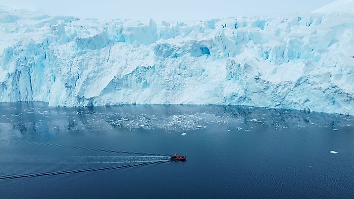Motorboat in the Southern Ocean.