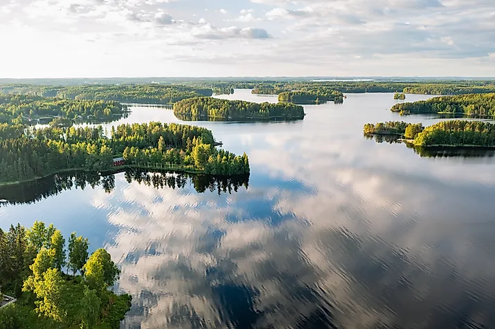 Beautiful lake Saimaa on a summer evening