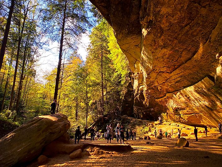 Ash Cave is one of the recess caves in Hocking Hills State Park near Logan, Ohio.